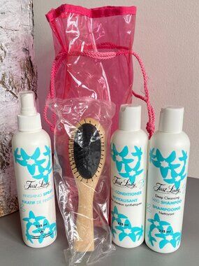 First Lady Synthetic Wig Care Kit Shampoo Conditioner Finishing Spray Brush Bag